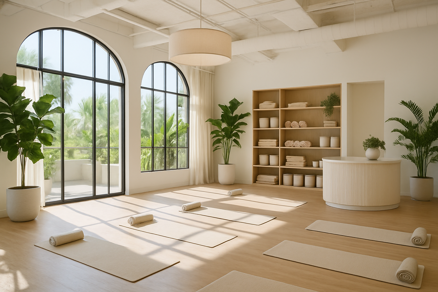 Modern wellness studio with open, airy design